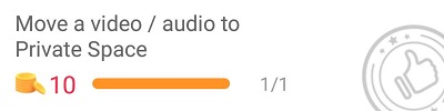 earn InsTube credits by moving a video to private space