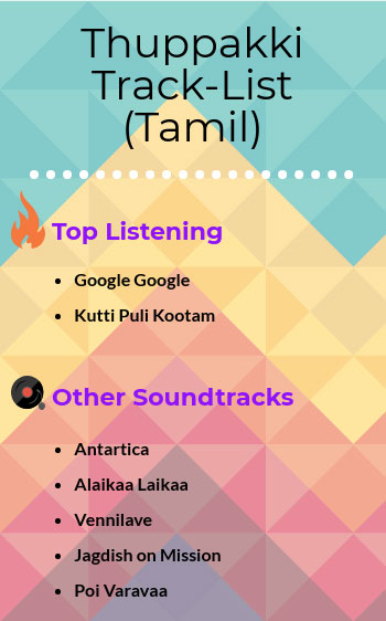 Thuppakki track-list Tamil