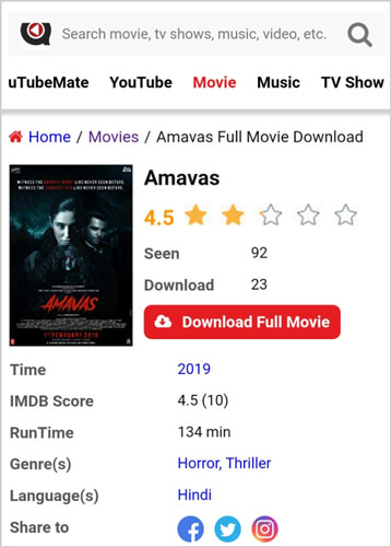 Amavas full hd deals movie download