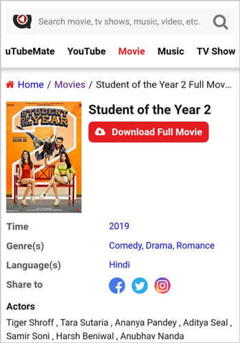 Student of the Year 2 full movie download utubemate