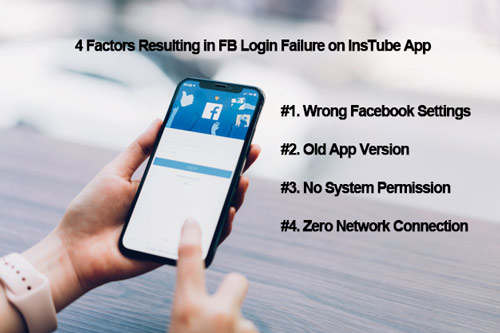 4 factors of FB Login Failure on InsTube